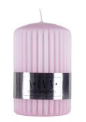 Świeca słupek ryflowana DONAU HOME Alva, 60x90mm, różowy