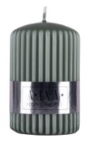 Świeca słupek ryflowana DONAU HOME Alva, 60x90mm, zielony