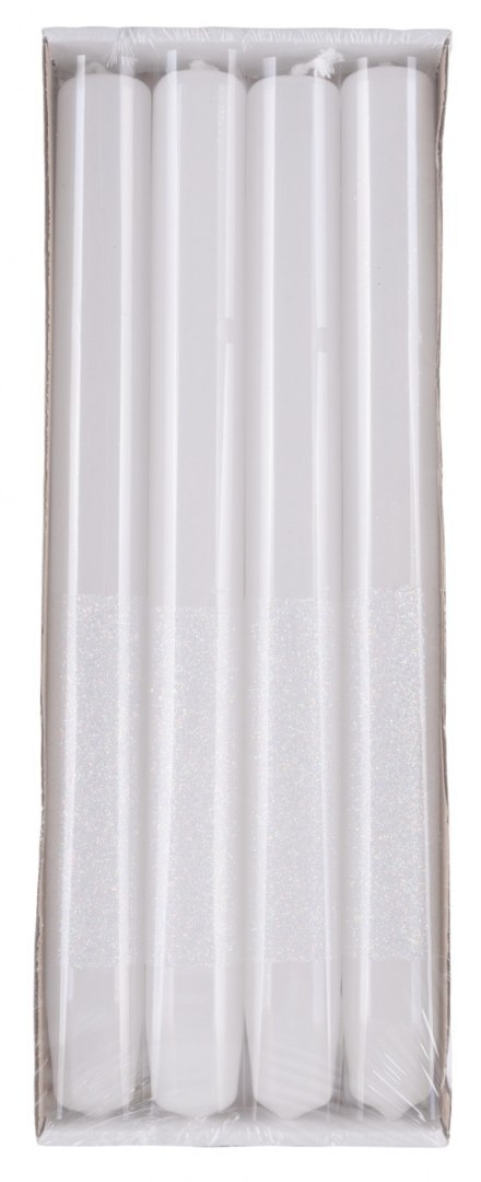 Świeca stołowa DONAU HOME Onyx, 22x250mm, 4 szt., biały