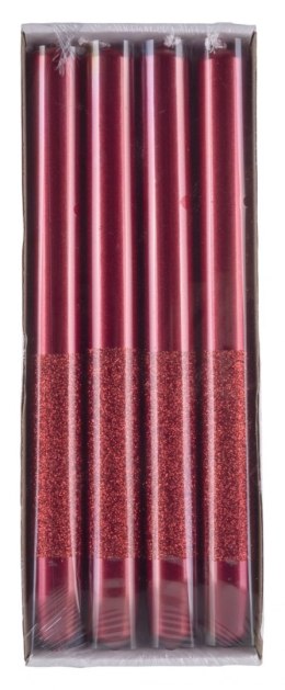 Świeca stołowa DONAU HOME Onyx, 22x250mm, 4 szt., czerwony
