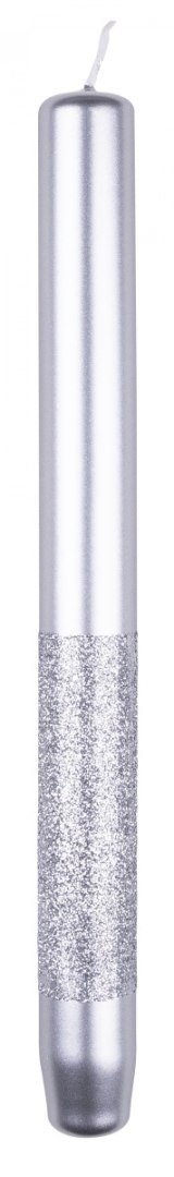 Świeca stołowa DONAU HOME Onyx, 22x250mm, 4 szt., srebrny