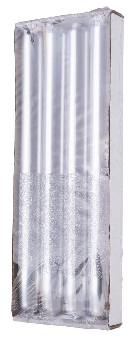 Świeca stołowa DONAU HOME Onyx, 22x250mm, 4 szt., srebrny
