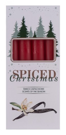 Świeca stołowa DONAU HOME Spiced Christmas, 20x170mm, 4 szt., wanilia, czerwony