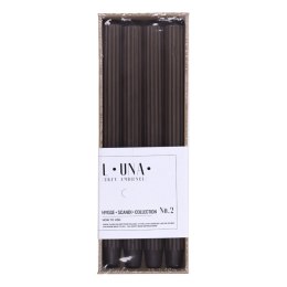 Świeca stołowa długa ryflowana DONAU HOME, 25x300 mm, 4 szt., brązowa