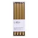Świeca stołowa długa ryflowana DONAU HOME, lakierowana, 25x300 mm, 4 szt., złota