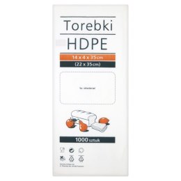 Torebki spożywcze SARANTIS, HDPE, 14x4x35cm, 1000 szt., transparentne