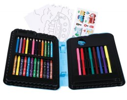 Zestaw artystyczny dla dzieci KEYROAD, 54 elementy, pudełko z rączką, autobus