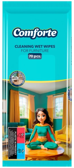 Chusteczki nawilżane COMFORTE, do mebli, 70 szt.