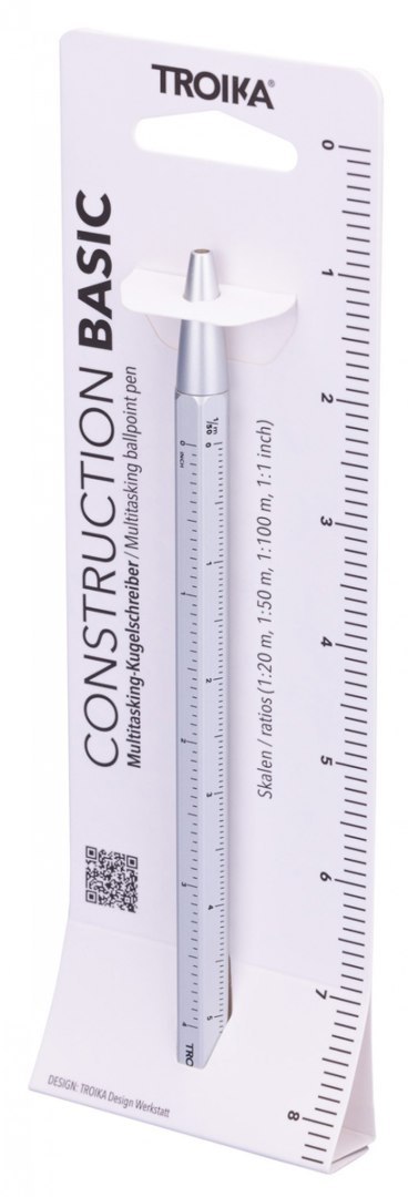 Długopis wielozadaniowy TROIKA Construction Basic, srebrny