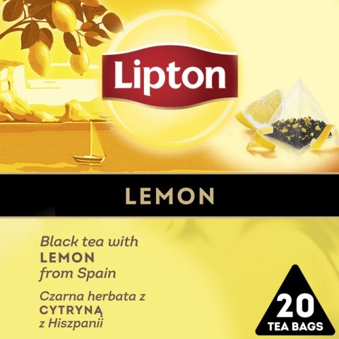 Herbata LIPTON Discovery Collection, czarna, cytryna, 20 piramidek