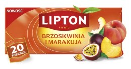 Herbata LIPTON owocowa, brzoskwinia i marakuja, 20 torebek