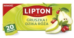 Herbata LIPTON owocowa, gruszka i dzika róża, 20 torebek