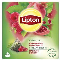 Herbata LIPTON, piramidki, zielona, malina i granat, 20 szt.