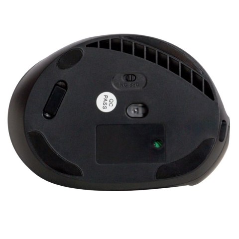 Myszka ergonomiczna bezprzewodowa pionowa Q-CONNECT, 6-przyciskowa z akumulatorem, dla praworęcznych, czarna