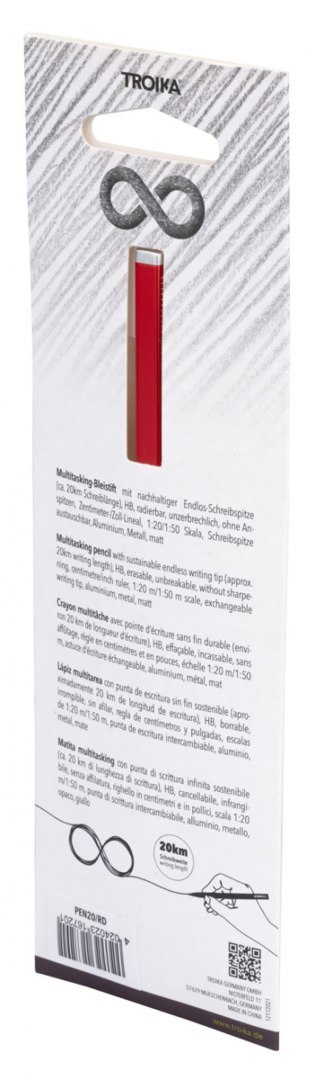 Ołówek wielozadaniowy TROIKA Construction Endless, czerwony