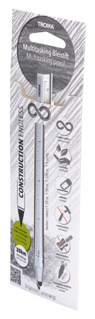 Ołówek wielozadaniowy TROIKA Construction Endless, srebrny