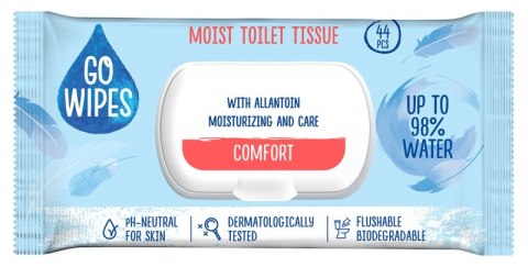 Papier toaletowy nawilżany GOWIPES Comfort, z klapką, 44 szt.