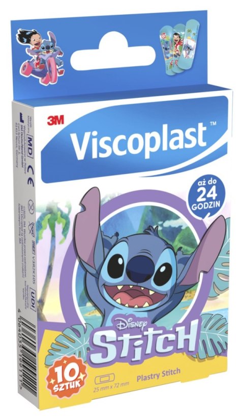 Plastry dziecięce VISCOPLAST-3M, Stitch, 72x25 mm, 10 szt., pudełko