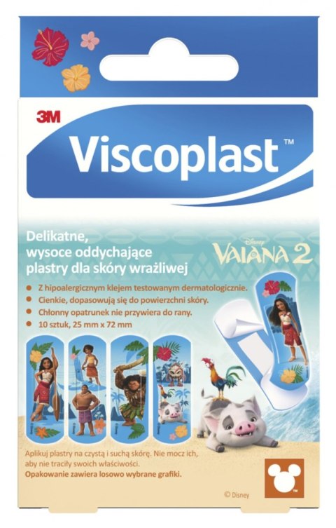 Plastry dziecięce VISCOPLAST-3M, Vaiana, 72x25 mm, 10 szt., pudełko