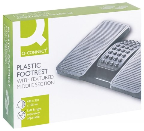 Podnóżek Q-CONNECT, 430x320mm, z oddzielnymi platformami na nogi, czarny