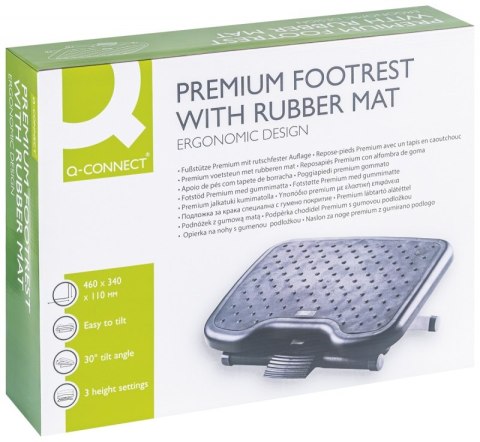 Podnóżek Q-CONNECT, 460x340mm, z gumową matą, czarny