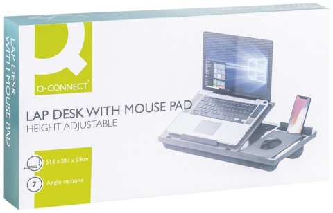Podstawa pod laptopa z podkładką pod mysz Q-CONNECT, 51,8 x 28,1 x 5,9 cm, czarna