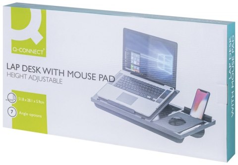 Podstawa pod laptopa z podkładką pod mysz Q-CONNECT, 51,8 x 28,1 x 5,9 cm, czarna