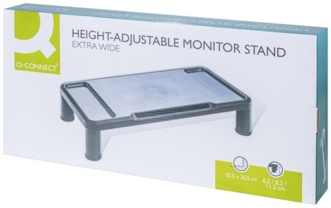 Podstawka pod monitor Q-CONNECT, 55,5x26,5cm, z regulacją wysokości, czarna