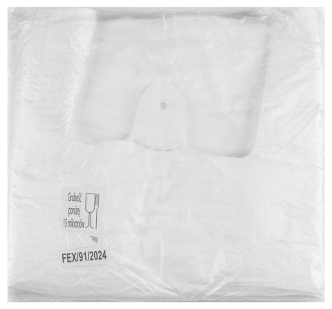 Reklamówka SARANTIS, HDPE, normal, 22/5/38 cm, 6 mikr., 200 szt., biała