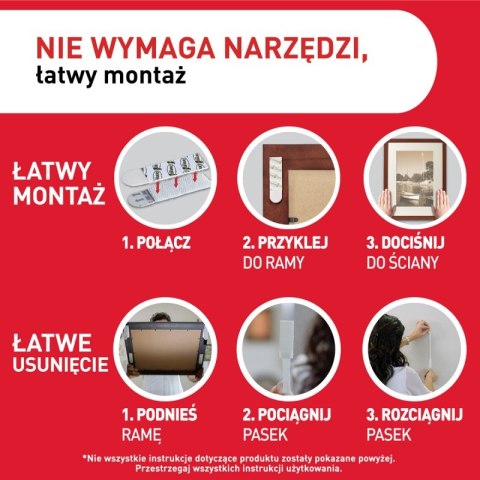 Rzepy COMMAND™ (17203WHI-12-PTGR-VP), do wieszania obrazów, małe i średnie, zestaw 4+8 par (24 rzepy), białe