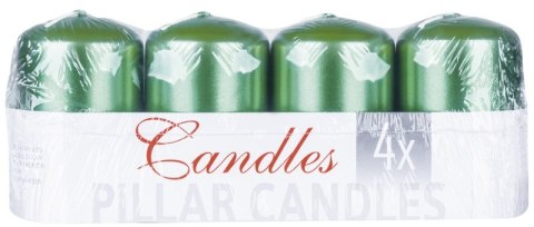 Świeca słupek DONAU HOME Adwent Lakier, 50x80mm, 4 szt., zielony połysk