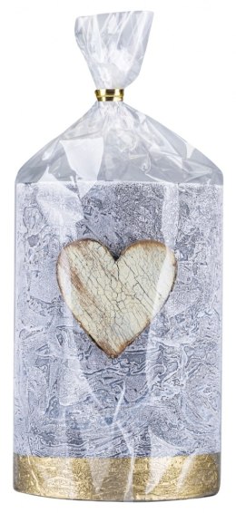 Świeca słupek DONAU HOME Golden Heart, 70x100mm, grafitowy