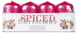 Świeca słupek DONAU HOME Spiced Christmas, 40x70mm, 4 szt., pomarańcza z goździkami, czerwony