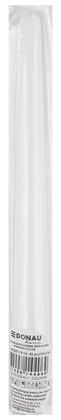 Świeca szpic DONAU HOME Standard Kolor, 22x230mm, 40 szt., biały