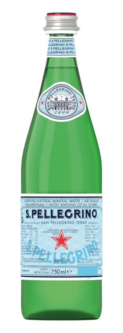 Woda S.PELLEGRINO, delikatny gaz, butelka szklana, 0,75l