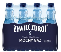Woda ŻYWIEC ZDRÓJ 0.5l mocno gazowana zgrzewka 12 szt. KAUCJA