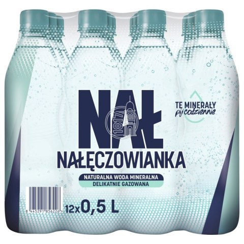 Woda mineralna NAŁĘCZOWIANKA, delikatny gaz, 0,5l, kaucja