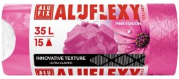 Worki na śmieci ALUFIX Aluflexy, zapach, LDPE, 35l, 15 szt., różowe