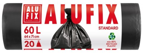 Worki na śmieci ALUFIX, HDPE, 60l, 20 szt., czarne