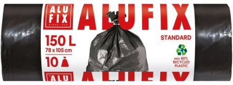 Worki na śmieci ALUFIX, LDPE, 150l, 10 szt., czarne