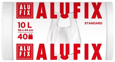 Worki na śmieci ALUFIX, z uszami, HDPE, 10l, 40 szt., białe