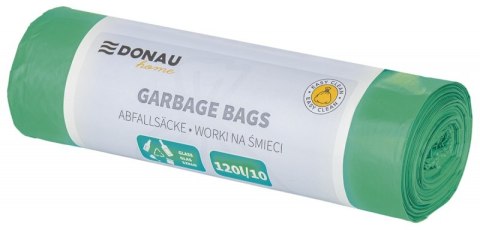 Worki na śmieci DONAU HOME, do segregacji, szkło (LDPE), 120l, 10 szt., zielone