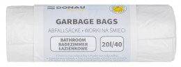 Worki na śmieci DONAU HOME, łazienkowe (HDPE), 20l, 40 szt., białe