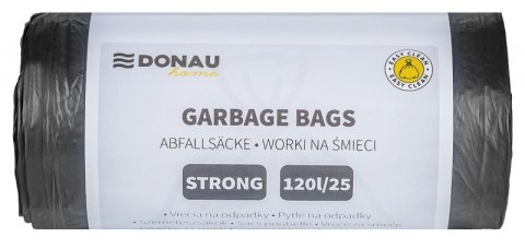 Worki na śmieci DONAU HOME, mocne (LDPE), 120l, 25 szt., czarne