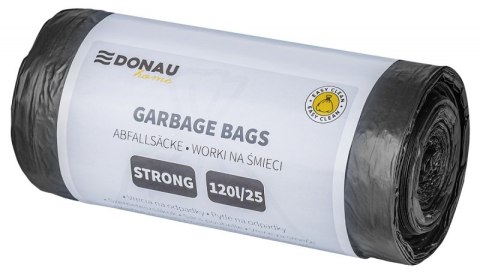 Worki na śmieci DONAU HOME, mocne (LDPE), 120l, 25 szt., czarne