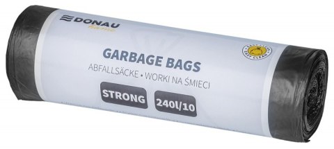 Worki na śmieci DONAU HOME, mocne (LDPE), 240l, 10 szt., czarne