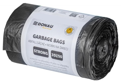 Worki na śmieci DONAU HOME, mocne (LDPE), 35l, 50 szt., czarne