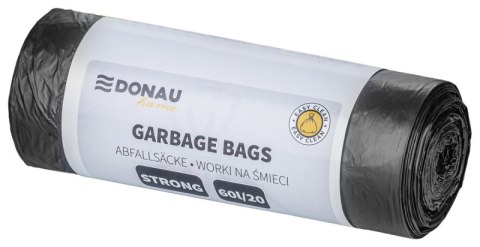 Worki na śmieci DONAU HOME, mocne (LDPE), 60l, 20 szt., czarne
