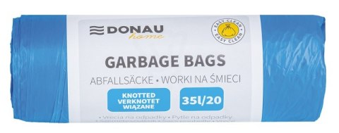 Worki na śmieci DONAU HOME, wiązane (LDHD), 35l, 20 szt., niebieskie