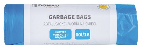 Worki na śmieci DONAU HOME, wiązane (LDHD), 60l, 16 szt., niebieskie